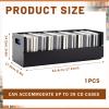 CroBlissful 1 Set Wooden CD Storage Box Holder Shelf Cassette Tape Display Racks with Carrying Handles, Organizer Shelf for Movie Cases, DVDs, Each Set Can Store up to 36 Pcs CDs (Black) view 2