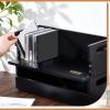 CroBlissful 1 Set Wooden CD Storage Box Holder Shelf Cassette Tape Display Racks with Carrying Handles, Organizer Shelf for Movie Cases, DVDs, Each Set Can Store up to 36 Pcs CDs (Black) view 4