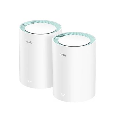 Cudy Dual Band AX1500 WiFi 6 Mesh Wi-Fi System, Replaces Routers and Extenders, Covers up to 1800 sq.ft., 3 Gigabit Ports per Unit, Supports Ethernet Backhaul, M1500 2-Pack
