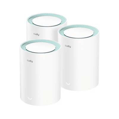 Cudy Dual Band AX1500 WiFi 6 Mesh Wi-Fi System, Replaces Routers and Extenders, Covers up to 2500 sq.ft., 3 Gigabit Ports per Unit, Supports Ethernet Backhaul, M1500 3-Pack