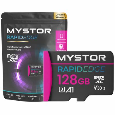 128GB Mystor Micro SD Memory Card for DJI Drone Mavic, Mini, Air, Pro, 2, 3, 4, 2S, 3S Flip Micro SD Card for Drone DJI Memory Card for Mavic 3 Pro, 2, 4, Mini MicroSD 4K (128GB MicroSD RapidEdge)