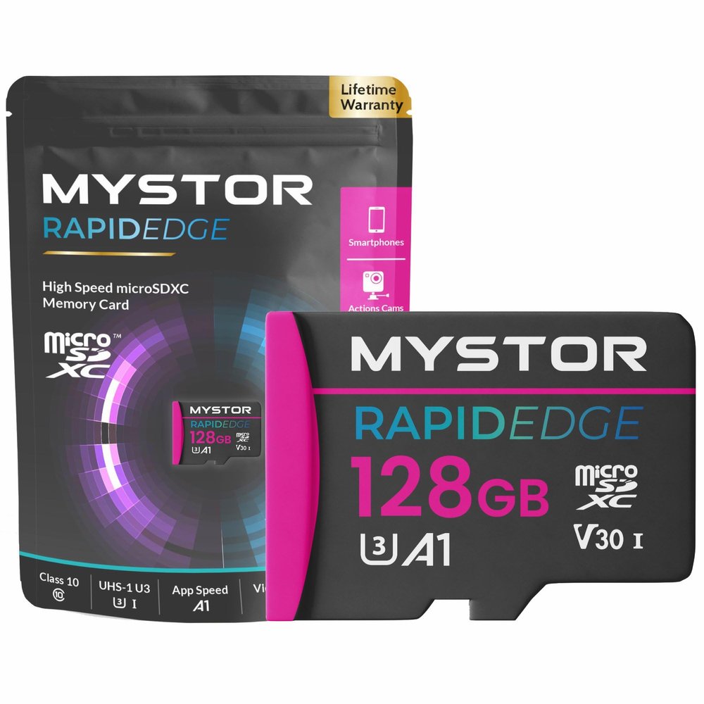 128GB Mystor Micro SD Memory Card for DJI Drone Mavic, Mini, Air, Pro, 2, 3, 4, 2S, 3S Flip Micro SD Card for Drone DJI Memory Card for Mavic 3 Pro, 2, 4, Mini MicroSD 4K (128GB MicroSD RapidEdge)