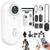 MGSTN The Snap Cam, POV Camera, HD 4k Mini Body Camera, Hands-Free Wearable Pro POV Adventure Action Body Cam with Audio and Video, Mount Anywhere, for Vlogging, Cycling, Diving (White, 1080P) view 1
