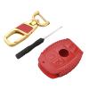 Red 3 Buttons Car Remote Key Fob Case Holder Cover Chain for Benz E view 2