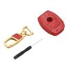 Red 3 Buttons Car Remote Key Fob Case Holder Cover Chain for Benz E view 4