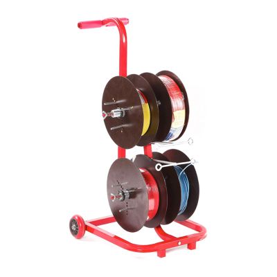 ZFUCMAYL Wire Spool Rack,4/6/8 Axle Cable Caddy,Transportable Wire Spool Rack Dispenser,Work Independently for Winders Ropes Cord Reels Paracord(4 Reel)
