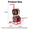 ZFUCMAYL Wire Spool Rack,4/6/8 Axle Cable Caddy,Transportable Wire Spool Rack Dispenser,Work Independently for Winders Ropes Cord Reels Paracord(4 Reel) view 2