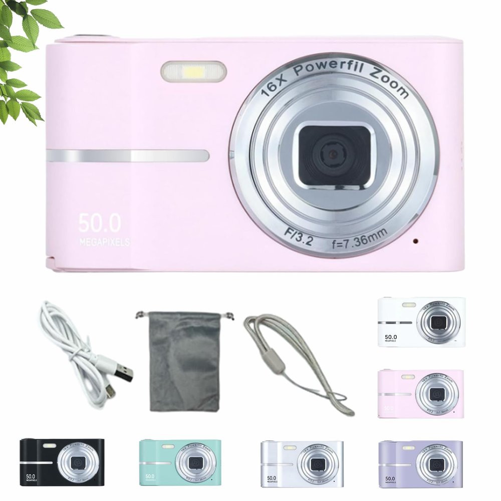 2000's Aesthetic Digital Camera, HD 1080p Portable Small Cameras, 16x Zoom Anti Shake, 2.4 Inch LCD Screen, Autofocus for Teens Adult Beginner