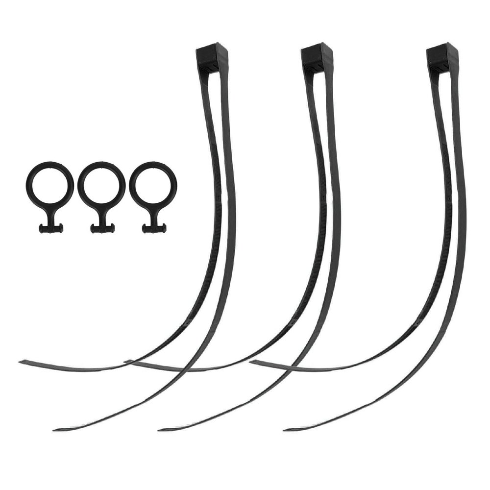 3Pcs Nylon Cable Ties with Pull, Self Locking for Outdoor Sports and CS Equipment Restraint, Strong and (Black)
