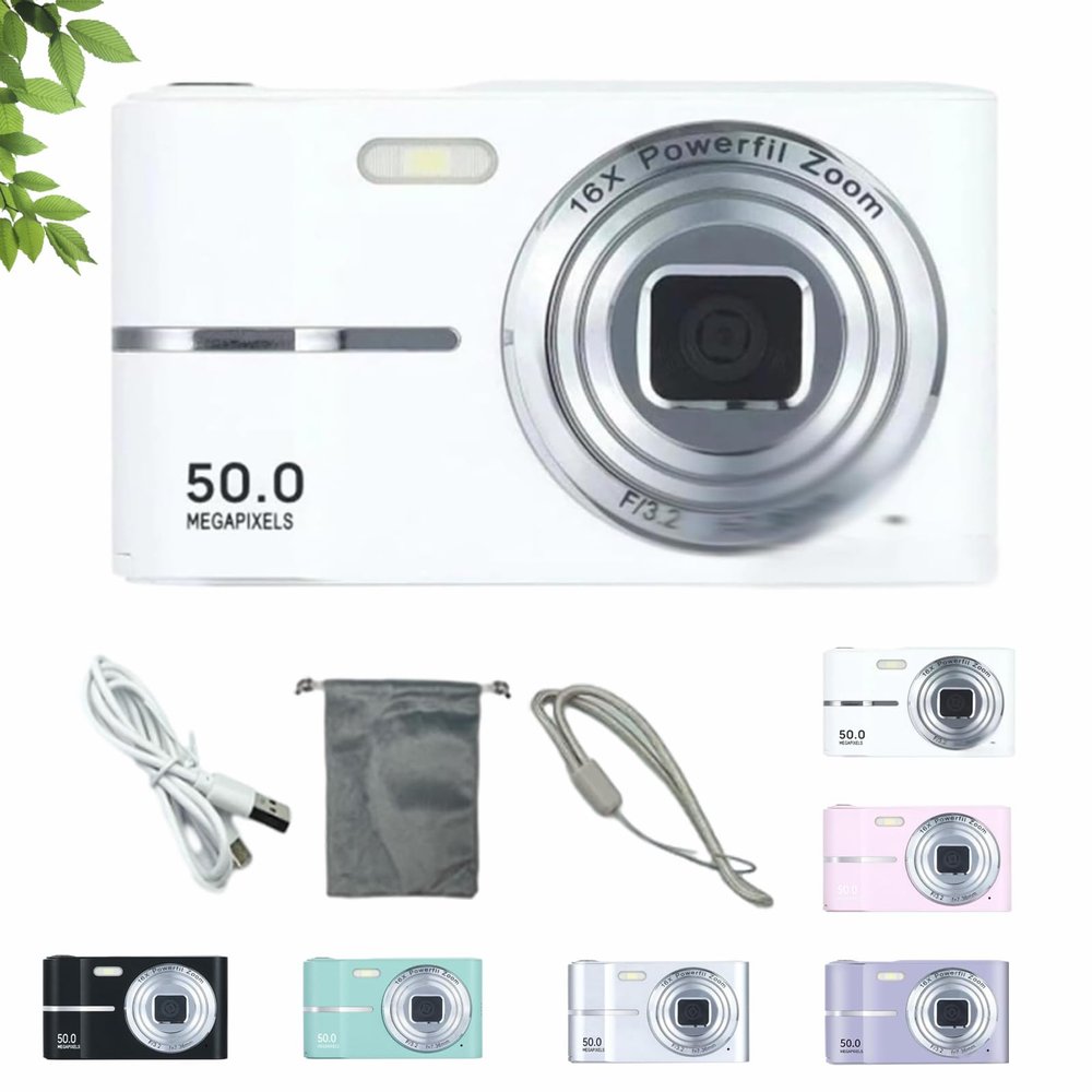 2000's Aesthetic Digital Camera, HD 1080p Portable Small Cameras, 16x Zoom Anti Shake, 2.4 Inch LCD Screen, Autofocus for Teens Adult Beginner