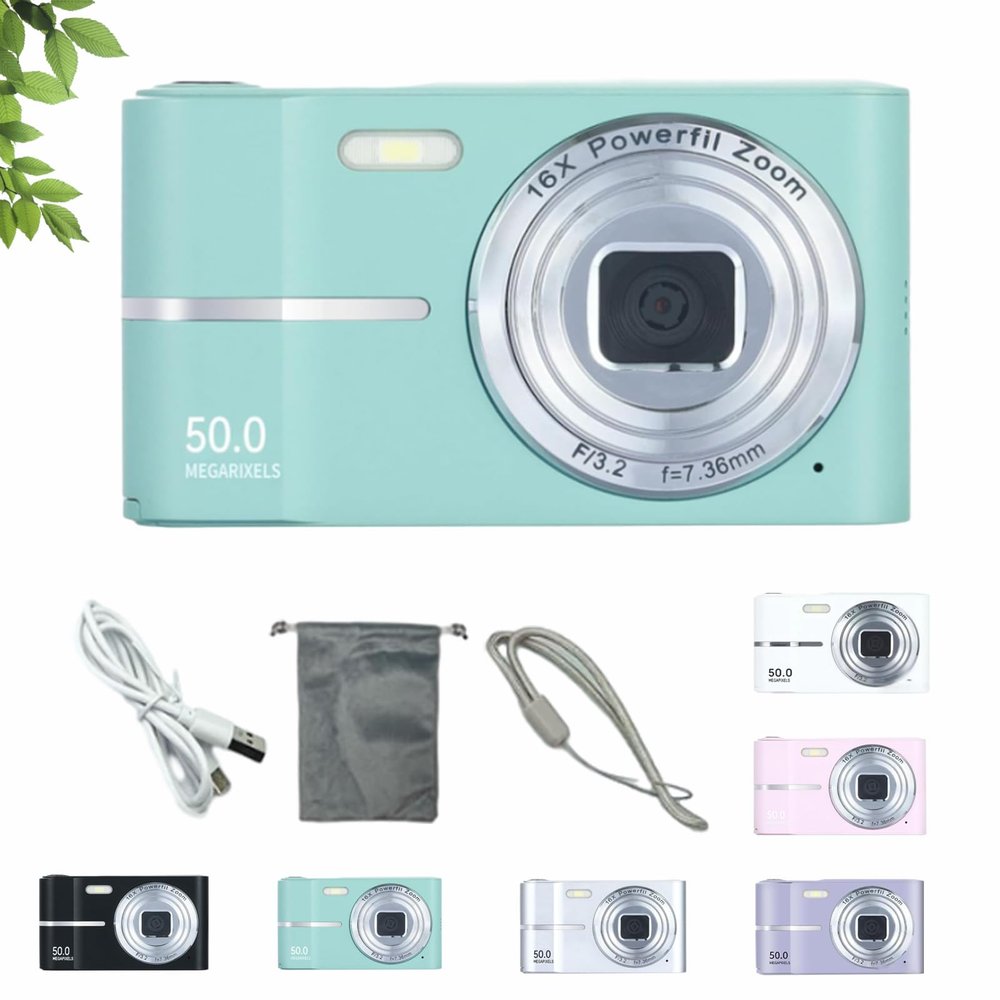 2000's Aesthetic Digital Camera, HD 1080p Portable Small Cameras, 16x Zoom Anti Shake, 2.4 Inch LCD Screen, Autofocus for Teens Adult Beginner