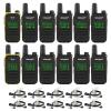 TIDRADIO TD-M11 Walkie Talkies (2 Pack, Yellow) + TIDRADIO TD-M11 Walkie Talkies (10 Pack, Black) Waterproof FRS Long Range Two Way Radio with Earpiece, 2 Pin Acoustic Tube Headset view 1