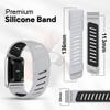 DADO Silicone Sport Replacement Band Compatible WHOOP 5.0, One, Peak, and Life Fitness Tracker  Breathable, Durable & Comfortable | Not for Whoop Gen 4 (Light Grey Black, One/Peak) view 3