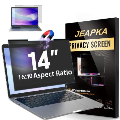 Magnetic Laptop Privacy Screen Filter 14 inch for 16:10 Widescreen Computer Monitor, Removable Anti Blue Light Privacy Shield, Anti-Glare Protector