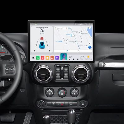 13 Inch QLED Touch Screen 8 Core 4+32GB Android Car Radio for Jeep Wrangler JK 2011-2017 Radio Upgrade Dash Kit Built-in Car-Play Android Auto GPS Navi