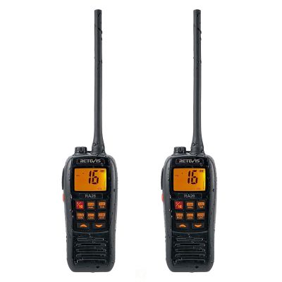 Retevis RA26 Marine Radio, Handheld Floating IP67 Waterproof,1500mAh, USB Charging, NOAA, International Channels, Backlit LCD Display, Portable Two-Way Boat Radio for Kayaking Fishing(2 Pack)