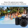 5K WiFi Digital Camera, F:5.76mm-69.12mm F.No1.8-2.6, 12x Optical Zoom, 64MP CMOS 5K 30fps Camera Mirrorless with 3.2 Inch Flip & Flash, for Teens Adult Beginner (Black) view 3