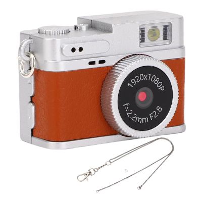 Mini Keychain Camera, 1080P 20MP Small Retro Camera with 0.96in Screen, Portable Micro Video Camcorder for Photo Video Travel Study Recording (Brown)