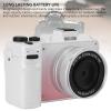 5K Digital Camera, 80MP Vlog Camera with Front and Rear Lens, 18X Digital Zoom, Hand Strap, for Photography Video (Gradient Pink) view 3