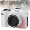 5K Digital Camera, 80MP Vlog Camera with Front and Rear Lens, 18X Digital Zoom, Hand Strap, for Photography Video (Gradient Pink) view 4