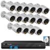 PANOOB 16 Channel Security Camera System for Business, 4K 16CH PoE NVR 4TB HDD,16x 5MP Wired IP PoE Cameras Outdoor, Smart Color Night Vision, Human Vehicle Detection, Built-in microphone,PB38F1616-5M view 1
