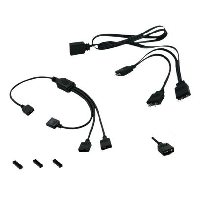 VCALDGFZ ARGB 5V 3Pin Extension Cable Adapter 30cm 1 to 1 2 3 4 5 12v 4pin Motherboard RGB SYNC Splitter(1-3(3Pin 5V) Black)