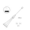 VCALDGFZ ARGB 5V 3Pin Extension Cable Adapter 30cm 1 to 1 2 3 4 5 12v 4pin Motherboard RGB SYNC Splitter(1-3(3Pin 5V) Black) view 2