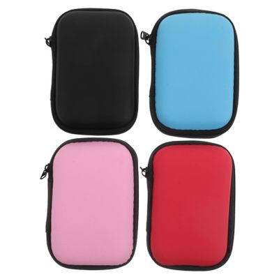 DIYEAH 4pcs Portable Eva Zipper Storage Bag Set for Headphones Cables and Playing Cards Multi-functional Travel Organizer Material Black Blue Pink