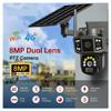 JUCFRDNJ Solar Outdoor Surveillance Camera 4G Sim 6K 12MP Dual Lens 10 Digital Zoom CCTV PTZ IP66 Security Solar Panel Cameras(WiFi Camera 128G) view 4