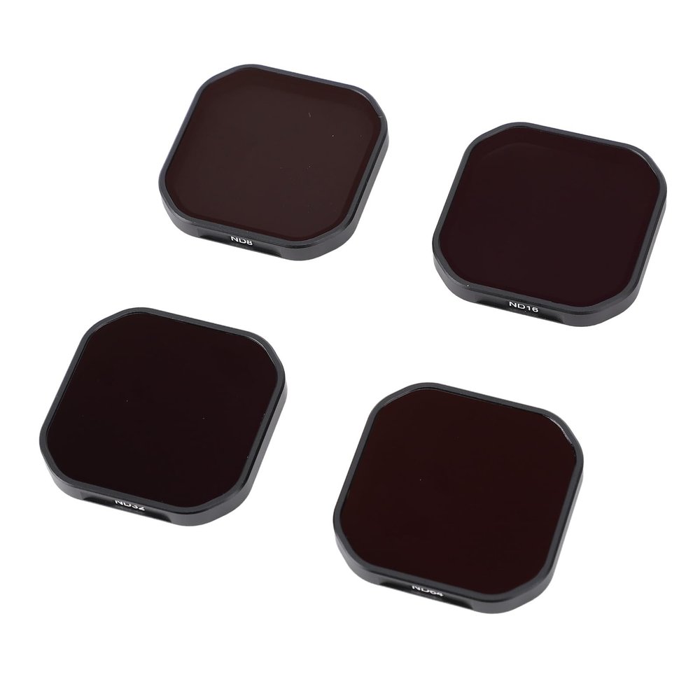 4PCS ND Filter Set for Pro 2 Action Camera, HD Optical Glass ND8 ND16 ND32 ND64 Neutral Density Lens Filter Set with Multi Coating, Water, and Scratch Proof