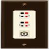 RiteAV 2 Port Speaker Wire Plug Jack Wall Plate with 1 RCA for Subwoofer - 1 Gang Decorative [Brown/Light-Almond] view 1