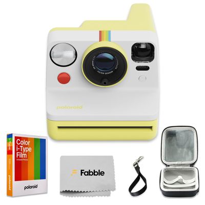 Polaroid Now Generation 3 I-Type Instant Camera (Yellow) Bundle with Color I-Type Film (8 Exposures), Hard Protective Case and Wrist Strap