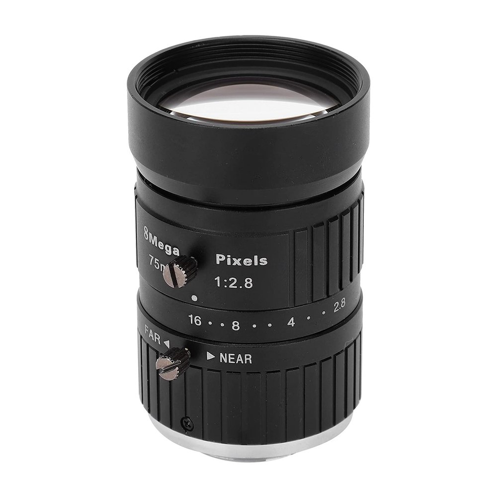 8MP Industrial Camera Lens with C Mount, 75mm Central Length, 1in Image Format, Manual Iris for Definition Imaging