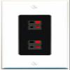 RiteAV 2 Port Speaker Wire Plug Jack Wall Plate - 1 Gang Decorative [White/Black] view 1