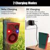Solar Strobe Light Motion Detector Alarm: Dog Barking and Gunshot Sound, 13 Kinds of Warning Sound Loop Playback, 130db Noise Maker, Support Recording, Waterproof for Home, Farm, USB Charging (2 Pack) view 2