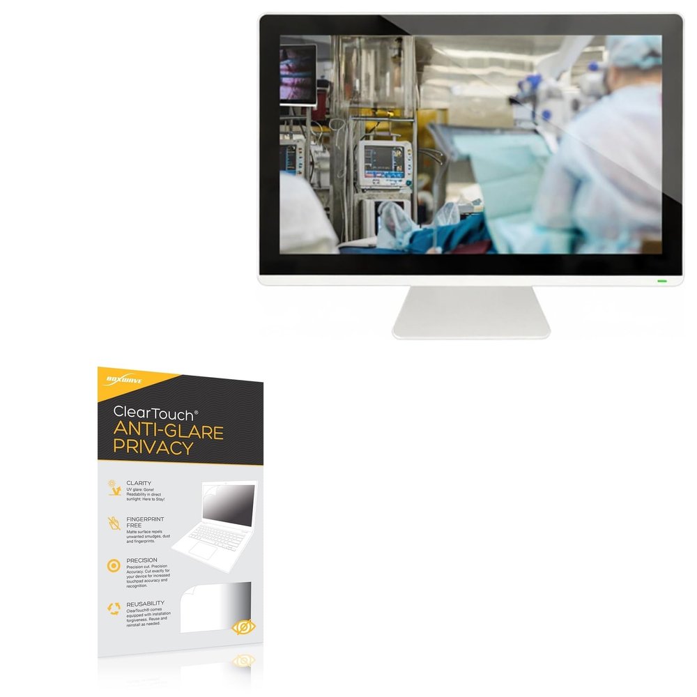 BoxWave Screen Protector Compatible With Canvys D Series Medical Monitor (23.8 in) - ClearTouch Anti-Glare Privacy (2-Pack), Privacy Screen Protector Flexible Film Anti-Glare