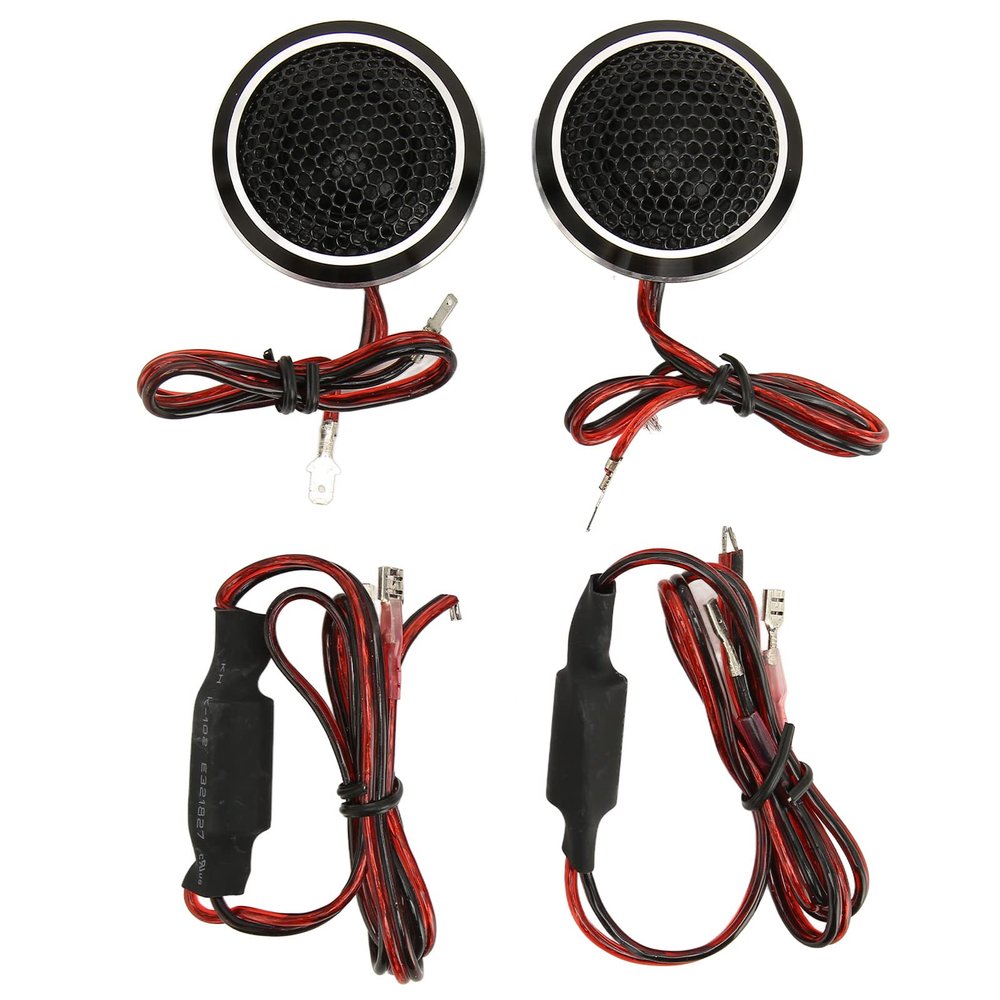 2Pcs 150W Black Aluminium Car Tweeters, 25mm Compact HiFi Dome, Wide Frequency Range 80Hz 22KHz, Installation for All Car Sound, Crisp Sound Reproduction