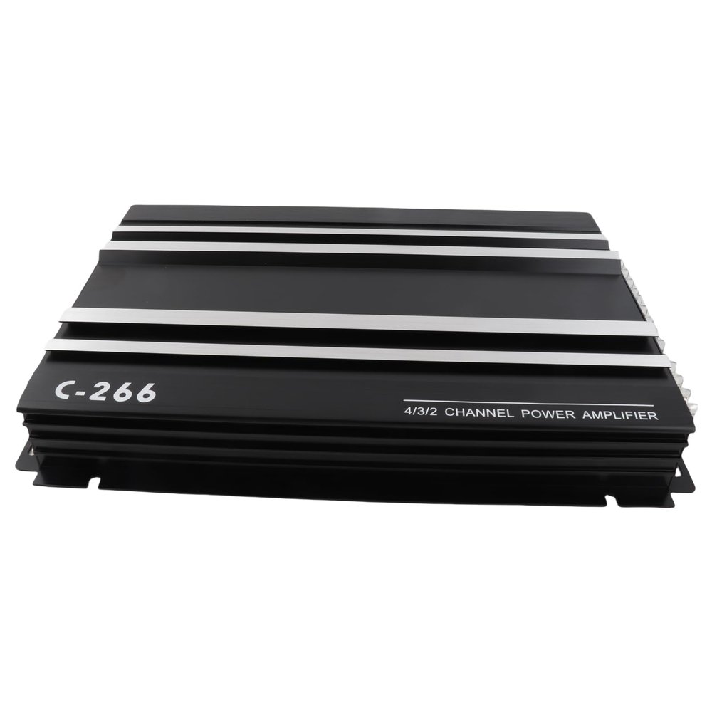 4-Channel High-Power Car Amplifier with Aluminum Alloy Heat Sink, 12V DC Input, for Vehicle & Home Systems , Compatible with Most Speakers