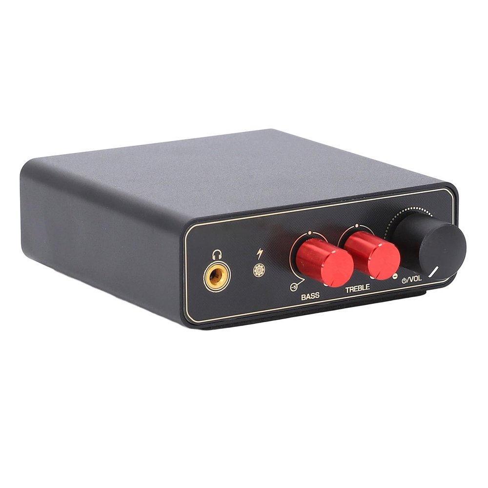 Jauarta Turntable Preamplifier with Stereo AV Jack Output, High Low Pressure Adjustment for Mini MM MC Phono Stage Preamp Headphone Amp, Clear Sound Quality