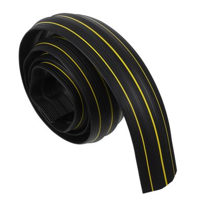 STOBOK Floor Cable Protector 3-Pack Heavy-Duty Cable Cover Strips for Wall Mounting Rubber Wire Concealer Black