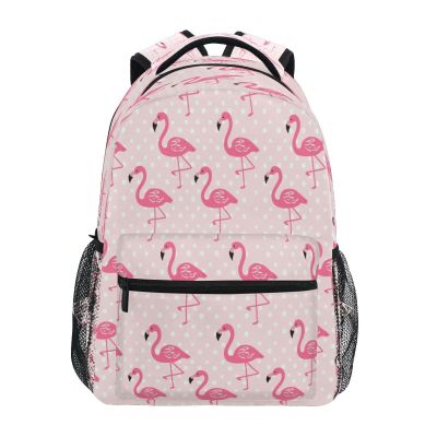 ATTX White Dots Flamingo Backpack - Waterproof Lightweight Daypack, Durable Travel Backpack for Casual Use#447