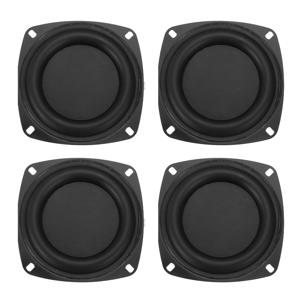 MECCANIXITY 4 Pcs Passive Radiator 4 Inch Woofer Vibrating Membrane, Rubber Vibration Diaphragm Plate Subwoofer for Bass Speaker Replacement, DIY