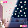 42 pcs Pink Heart Shape Wall Stickers for Girls BedroomGlow in The Dark Kids Room Decor, Baby Nursery Ceiling Decals Wallpaper Vinyl Murals view 3