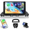 [4+64G] NHOPEEW Car Radio for Mazda 3 Axela 2014-2019 with Wireless Carplay and Android Auto - 9 Inch HD Touchscreen Android Car Stereo - EQ Audio/WiFi/GPS/SWC/Bluetooth + AHD Backup Camera view 1