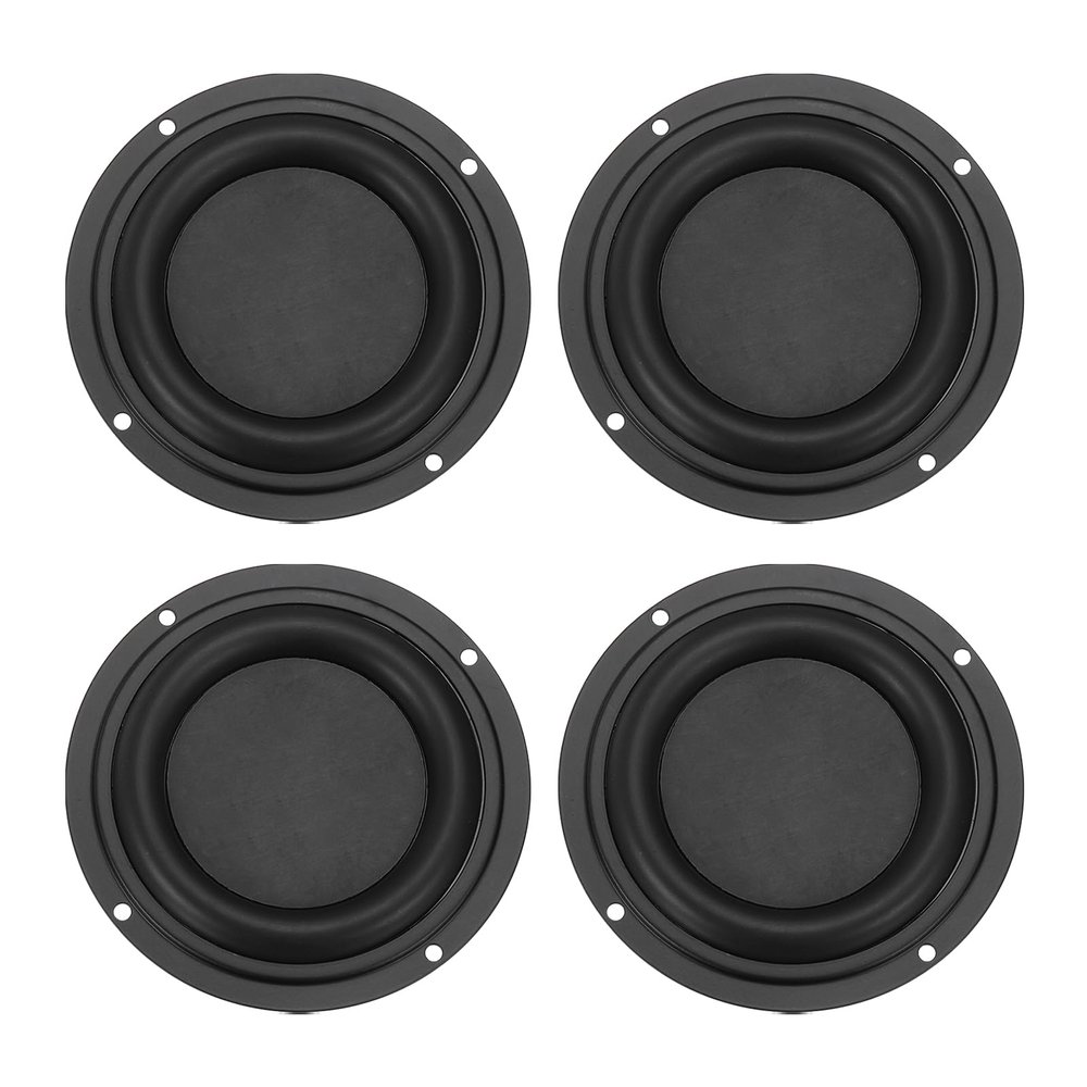 MECCANIXITY 4 Pcs Passive Radiator 4 Inch Round Woofer Vibrating Membrane, Rubber Vibration Diaphragm Plate Subwoofer for Bass Speaker Replacement, DIY