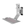 FURUIM2024M Monitor Arm Swivel Head Silver Monitor Stand with Plain Keyboard Tray Non-Foldable Single Screen Stand Adjustable Monitor Stands view 1