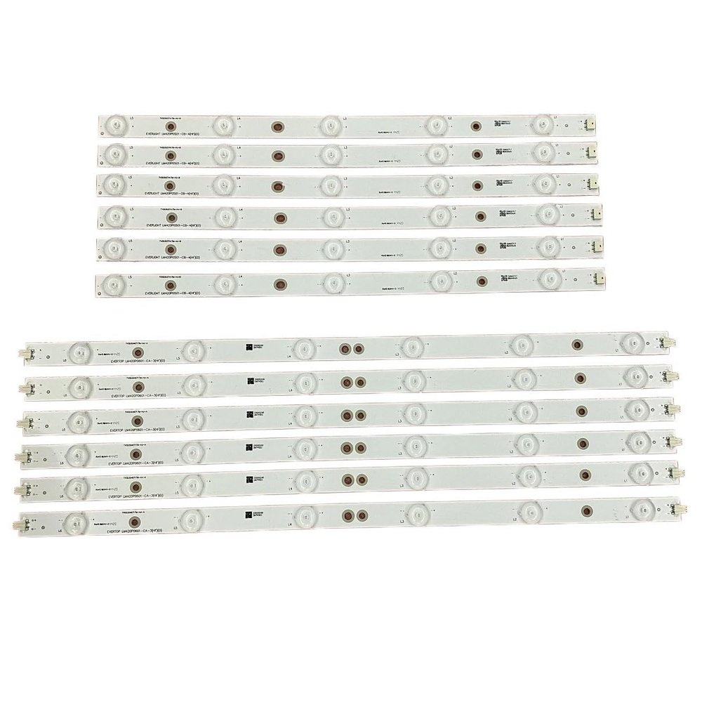 VEPKZFZNTC 12 PCS/Set LED Backlight Strip Fit for LBM420P0501-CB-4 42PFL3018T 42PFL3208H 42PFL3008D 42PFL3108K 42PFL3108H 42PFL3508G 42PFL3188H(2 Kit for 2 TV)