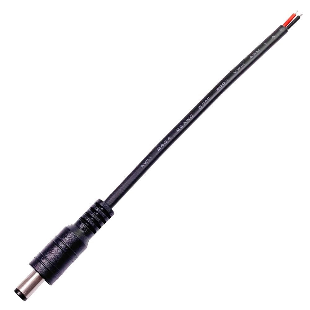 5PCS DC Male Female Connector Cable 5.5mm*2.1mm Power Wire 2PIN Pigtail Cord for LED Strip Light CCTV Camera Router(DC Male)