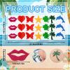 210pcs Tanning Sunbathing Stickers, Self-Adhesive Sunbathing Tan Sun Tattoo Sticker for Body Face Sunbed Decal Tanning Beds Heart Lip Star Butterfly Styles for Adults & Kids Summer Beach Accessories view 2