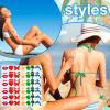 210pcs Tanning Sunbathing Stickers, Self-Adhesive Sunbathing Tan Sun Tattoo Sticker for Body Face Sunbed Decal Tanning Beds Heart Lip Star Butterfly Styles for Adults & Kids Summer Beach Accessories view 3